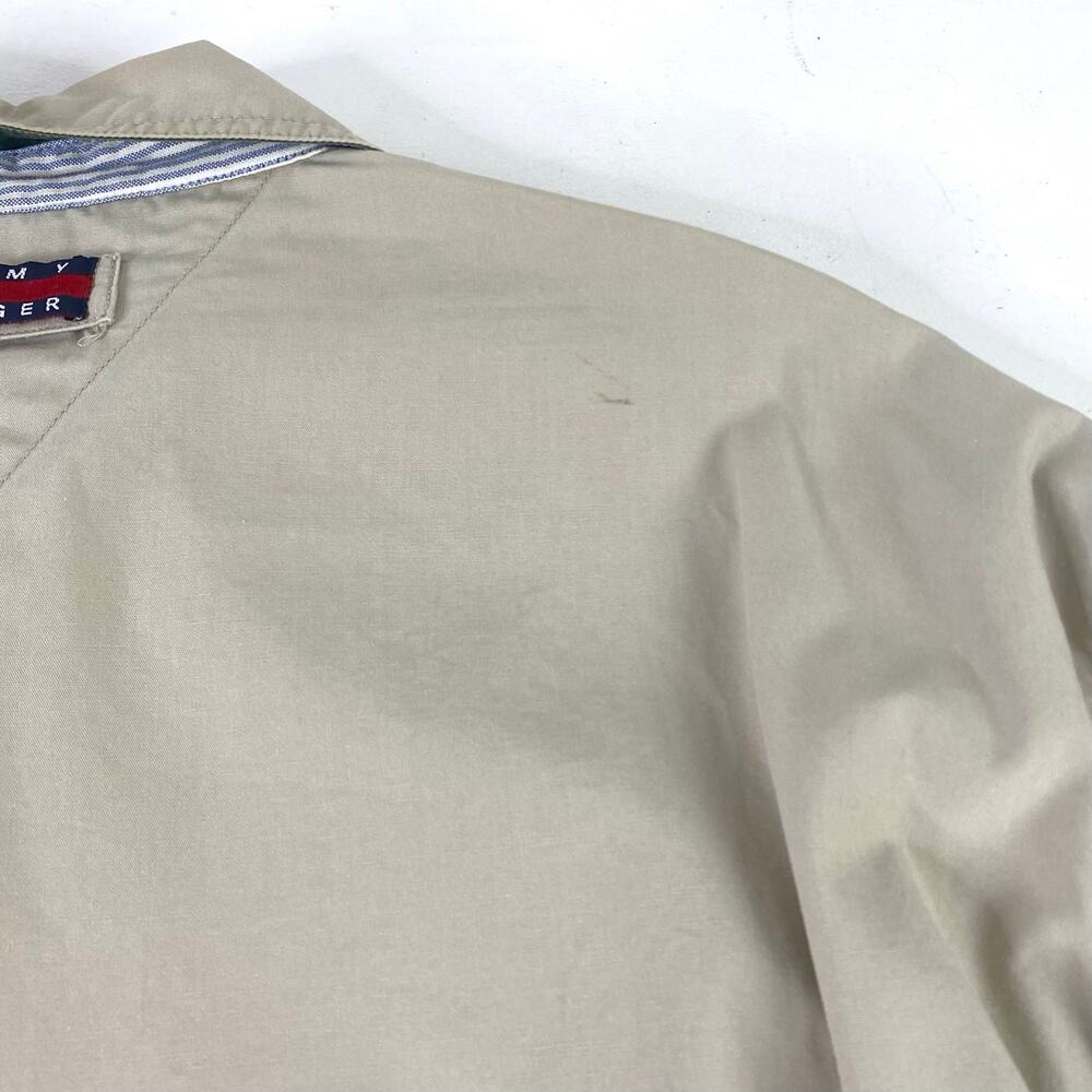 Vintage Y2K Neutral Beige Tommy Hilfiger Bomber Field Golf Jacket Sz Large - Picture 8 of 13